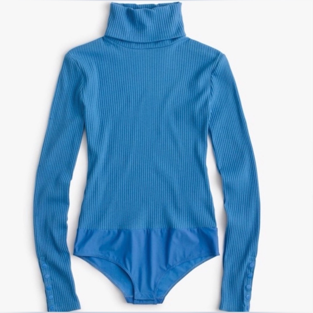 Donating soon- J. CREW Ribbed Turtleneck Button Arms Bodysuit